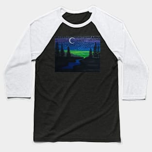 Mountain Moonlight Baseball T-Shirt